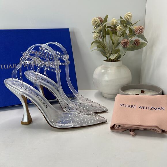 Stuart Weitzman Glam XCurve 100 Wrap Pump Heels SC834 Women's US 9.5B NWB - Picture 1 of 11